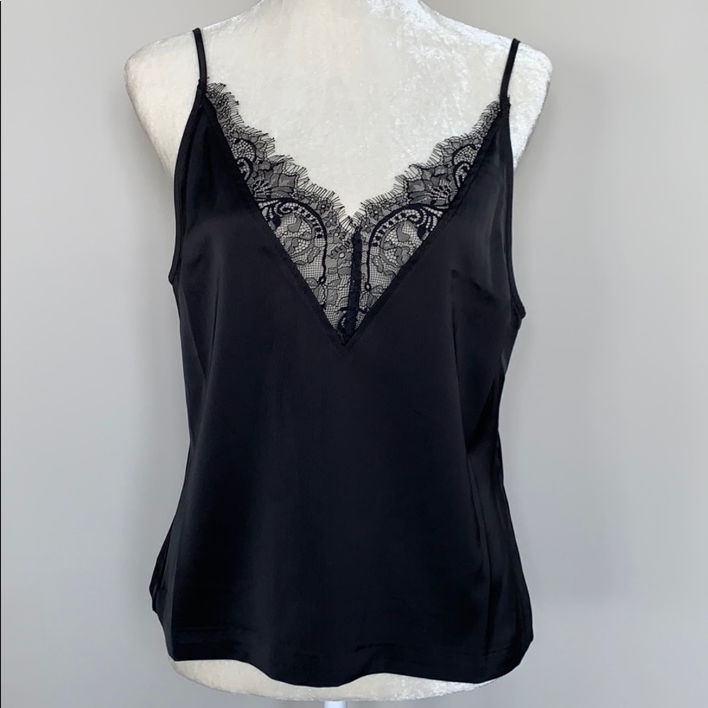 Gentle Fawn black lace front camisole